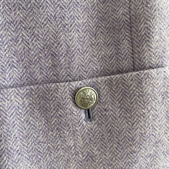 New Talbots Lilac Herringbone Shetland Jacket 12 Collarless Wool Blend tweed - Picture 10 of 13